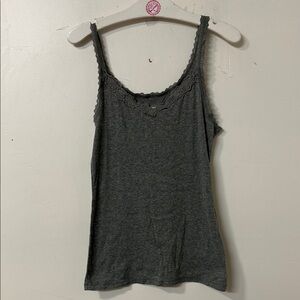 Mossimo Supply Co. Dark Gray Lace-Trim Camisole Y2K